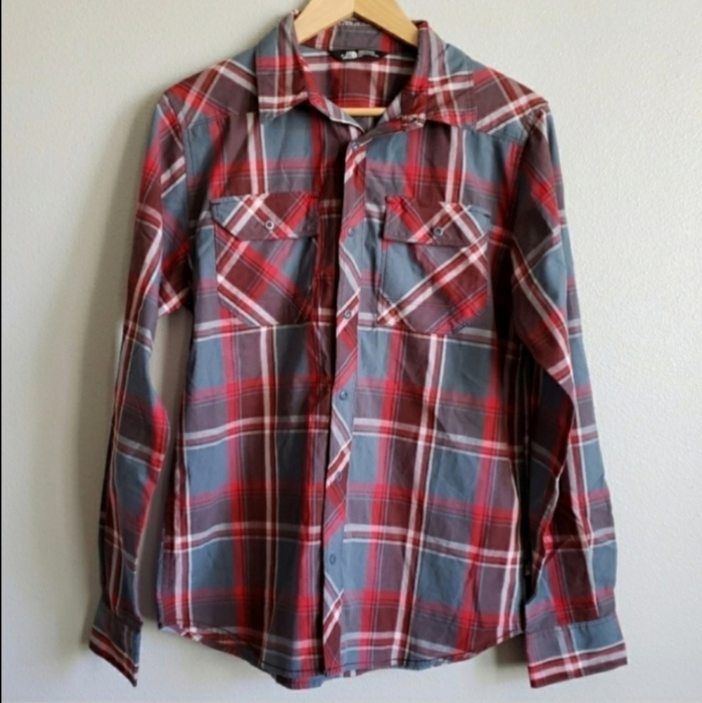 The North Face Long Sleeve Plaid Snap Button Shirt